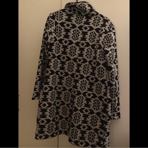 5/30% off - Black grey geometric long coat stylish amazing cool - Picture 4 of 4